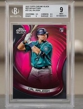 Cal Raleigh 2022 Chrome Black Red Refractor /5 BGS 9 MINT Rookie RC Card #32