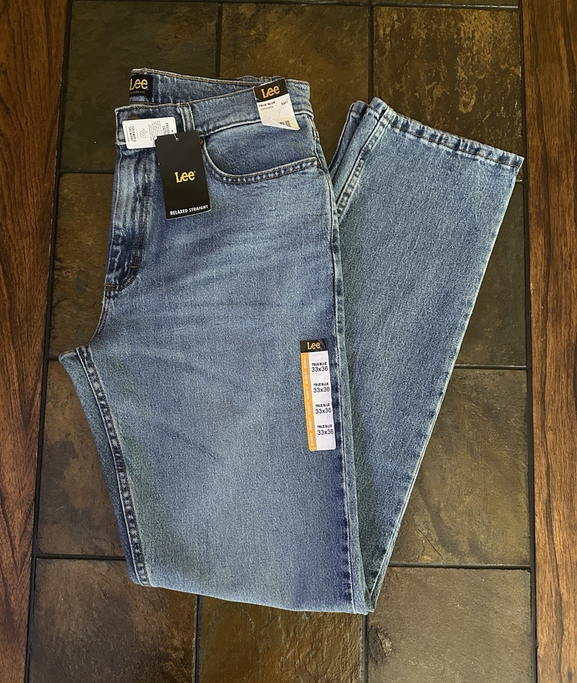Lee True Blue Relaxed Fit Stretch Denim Jeans Blue Straight 
