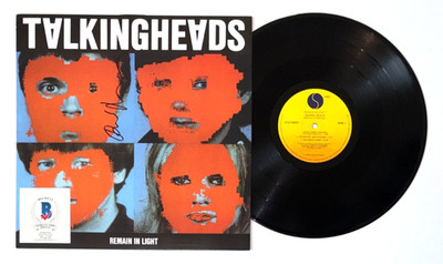 DAVID BYRNE SIGNED TALKING HEADS REMAIN IN LIGHT VINYL ALBUM MUSIC BAND BAS