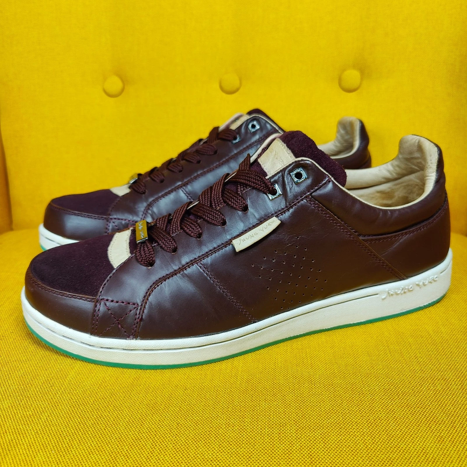 Jhung Yuro Exotic Leather Casual Grey Burgundy Sneakers Men's Shoes 11