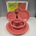 Fiesta Ware Flamingo 830 335 RETIRED 5 Piece Place Setting Complete Set Dishes