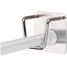 Adjustable No Drill Rod Holder for Curtains Doors Under Cabinets Top Shelf 2pcs