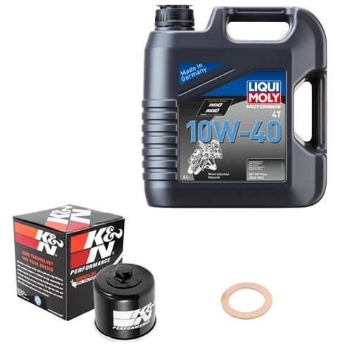 K&N ÖLfilter Set Liqui Moly 10W-40 4L FüR Suzuki Gsx 650 F WVCJ1351 Bj.2012-image