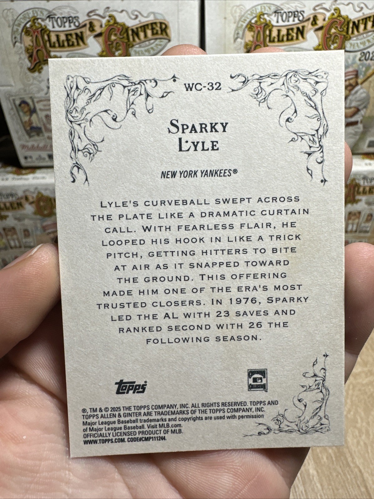 2025 Topps Allen And Ginter - Wicked Curves Sparky Lyle #WC-32