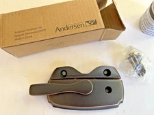 Andersen Sash Lock w/ Keeper & Screws, Distressed Bronze Double Hung 1600407