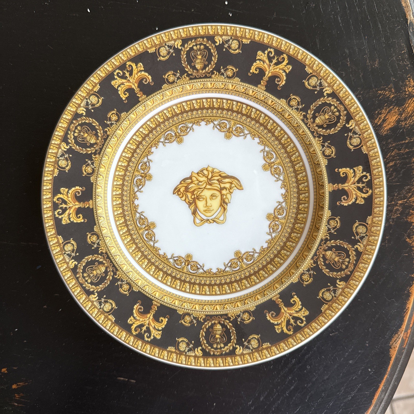 VERSACE BY ROSENTHAL I LOVE BAROQUE NERO BREAD PLATE #403653-10218 BRAND NIB F/S