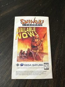 Sega Saturn Manual Only Criticom W/Reg Card