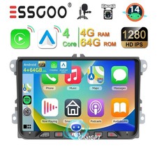 4+64GB Carplay Android 14 Autoradio für VW GOLF 5 6 Passat Polo Touran GPS NAVI
