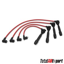 4x Red Spark Plug Wire Set For Hyundai Elantra 96-12 Tucson Kia Sportage Soul