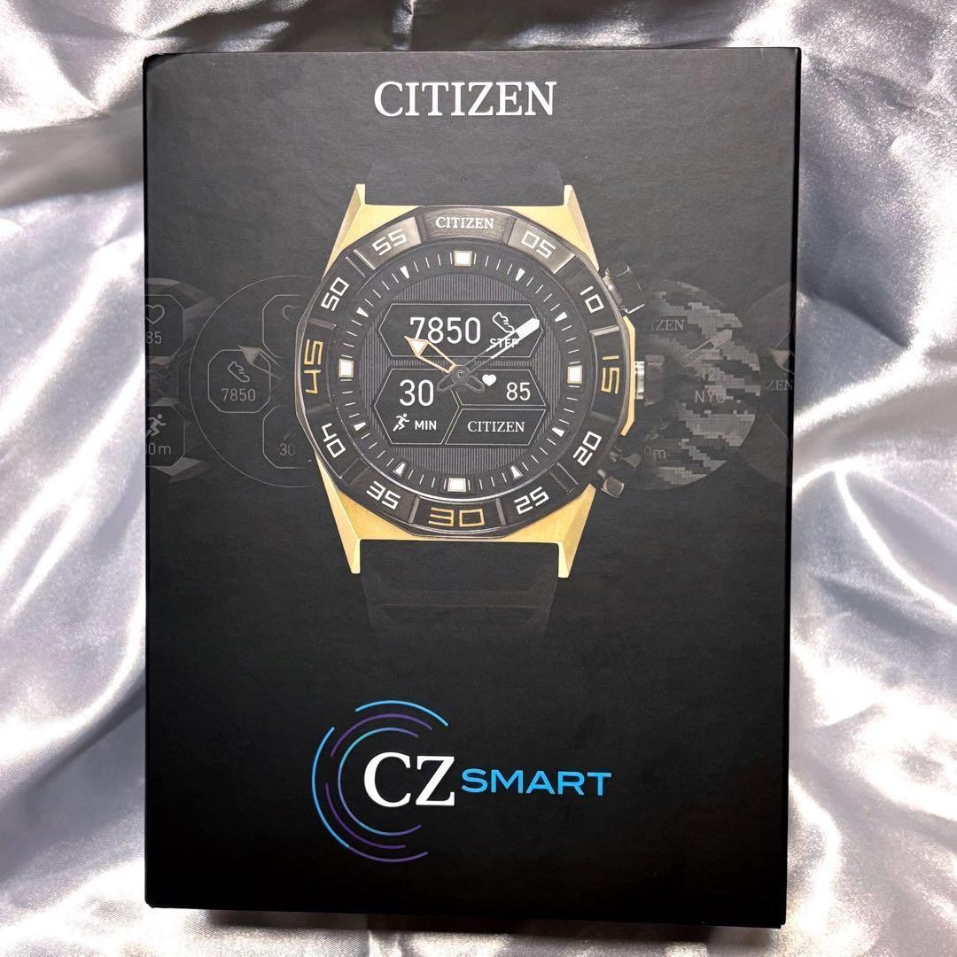 CITIZEN hybrid smartwatch with sleek black dial and gold case. Stylish image 2