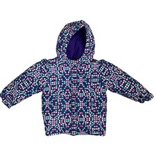 Columbia Toddler Girls 3T Hooded Zip Up Jacket Purple Geometric Print