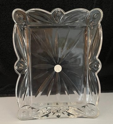 BLOCK Crystal Tulip Garden Pic Frame 5X7 Hand Cut&Polished Mouth Blown.  G-140