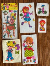 VTG 1970s 1980s Happy Cuties Puffy Stickers – Sealed Pack + Loose Sheets LOT