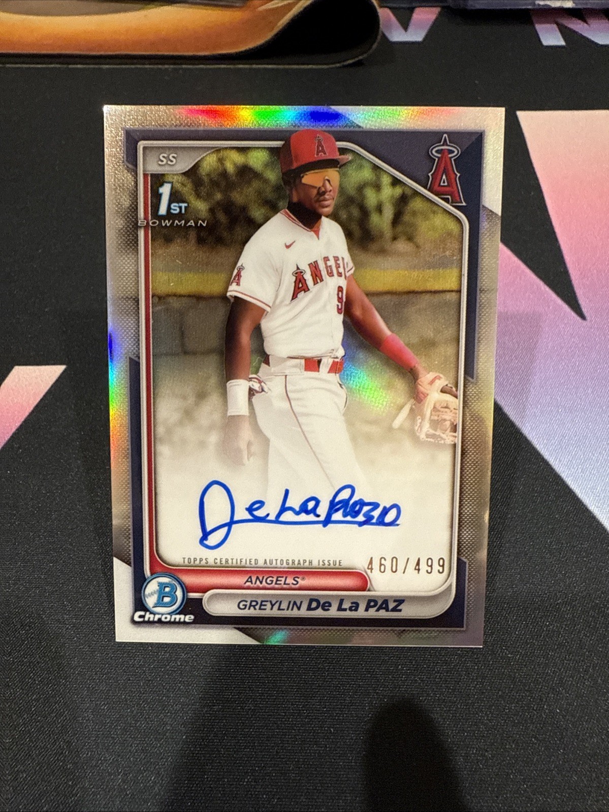 2024 Bowman Chrome Greylin De La Paz Auto Refractor 1st /499 Angels