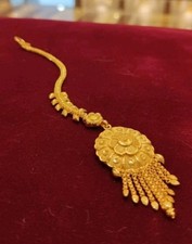 22K Gold Plated Ethnic Forehead Maang Tikka Matha Patti Jewellery Wedding Party 