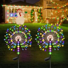 2 Pack Garden Decoration Solar Outdoor Light with 300 LEDs, Multicolor 02 