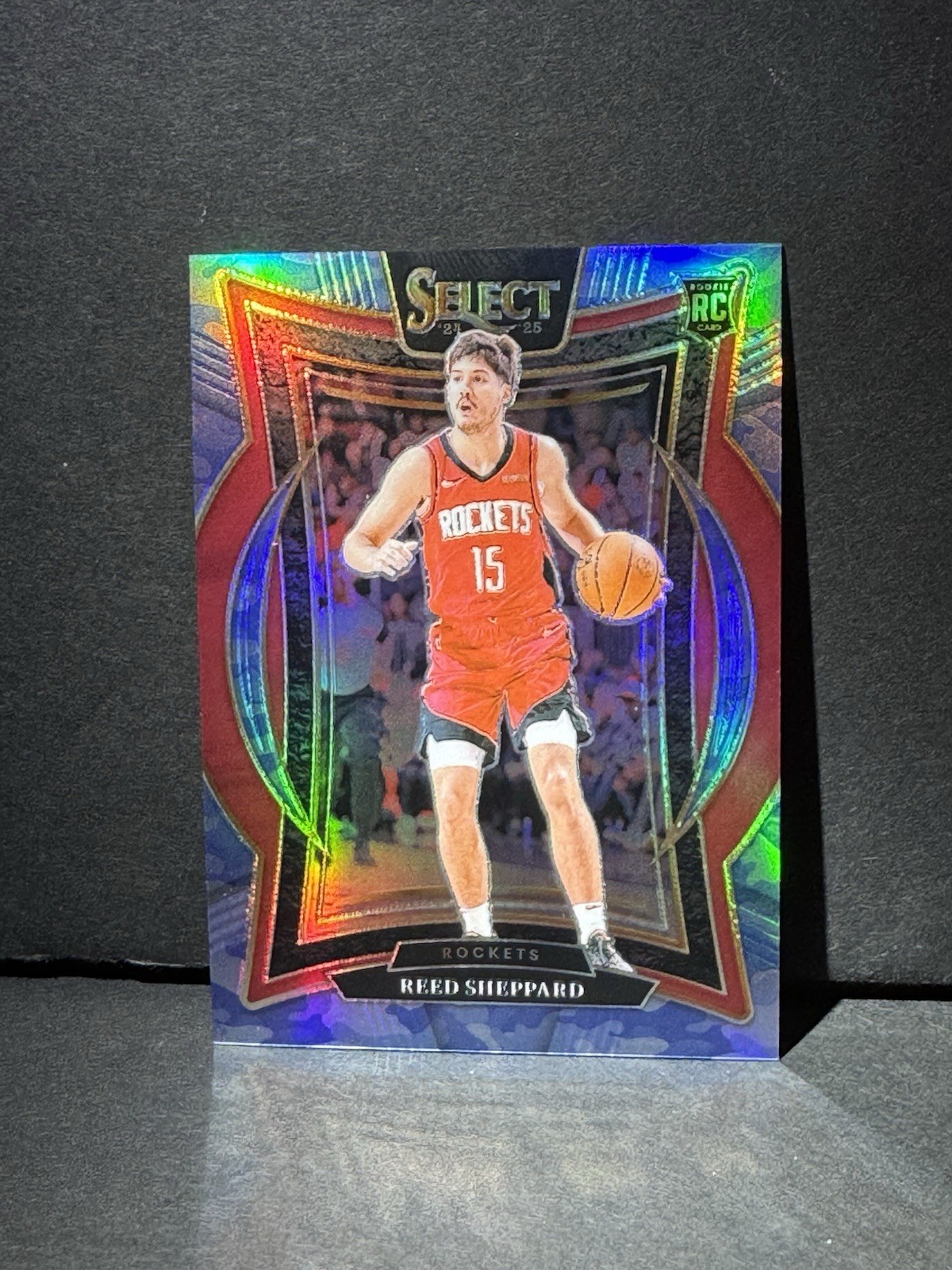 2024-25 Panini Select Concourse Blue Camo Prizm /99 Reed Sheppard #68 Rookie RC