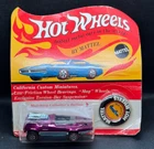 Vintage 1969 Hot Wheels Unpunched Peeping Bomb Purple w/ Matching Button Sealed