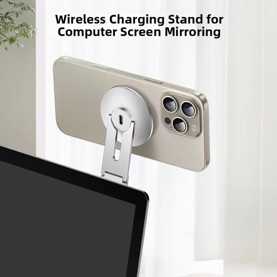 Chargeur sans fil magnétique 15W pour ordinateur portable pliable 180 degrés s - Photo 3/4