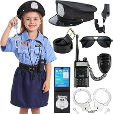 NEW Police Costume for Girls, Police Officer Costume for Kids with Accessorie