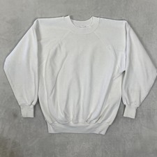 Vintage Ultra Sweats White Blank Raglan Sweatshirt Mens Large Crewneck USA Made