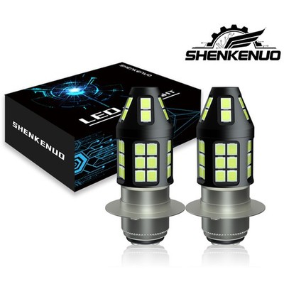2 LED Head Light Bulb for Moped Scooter Motorcycle ATV QUAD 12V 25/25W P15D-25-1