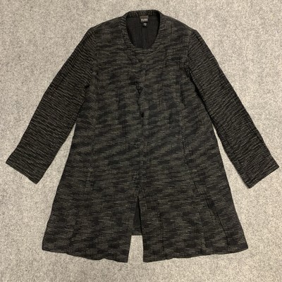 EILEEN FISHER Jacket M Cotton  Coat Duster Button Front