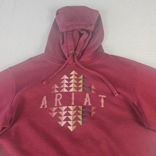 Ariat Real Maroon Hoodie Women's Medium Chest Graphic Logo Hood Real Beartooth