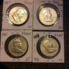 4 COIN LOT OF PROOF FRANKLIN HALVES 1957 1961 X3 SILVER