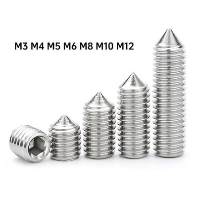 Gewindestifte DIN 914 Edelstahl V2A VA A2 Madenschrauben M3 M4 M5 M6 M8 M10 M12