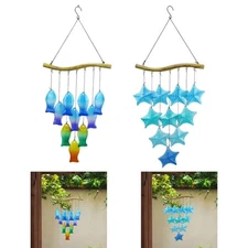 Glass Wind Chime Elegant Handcrafted Hanging Windchime for Yard Porch Garden