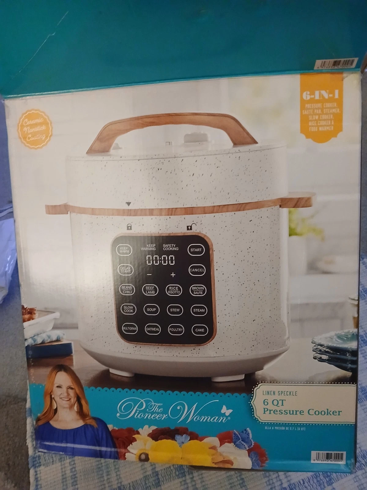 Pioneer Woman Multi Cook Pressure Slow Pot & BONUS ITEMS! Instant Speckle Linen