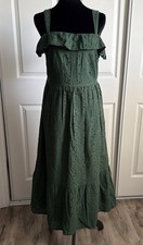 Loft Green Maxi Dress Size 4 Pre Owned 