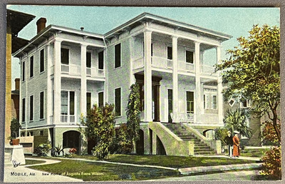 Alabama AL, Mobile, New Home Of Author Augusta Evans Wilson, Tuck, ca 1910 PC