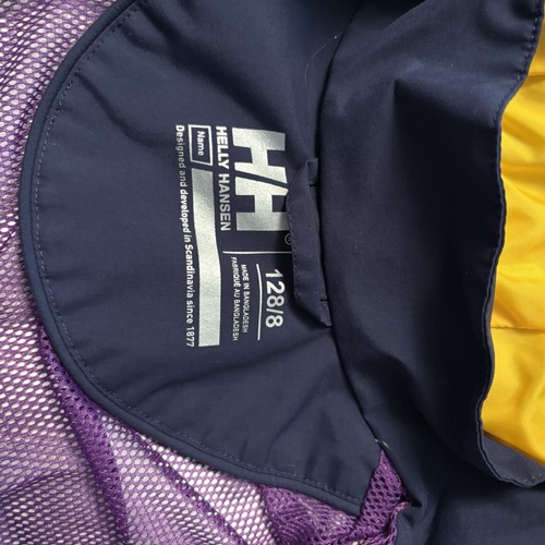 Kid’s 128/8 Helly Hansen Jacket Coat Ski Snowboard Youth Color Block Purple Navy - Picture 8 of 16