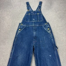 Dickies Dungarees Adult 40x32 Blue Bib Overalls Denim Work Wear Carpenter Men