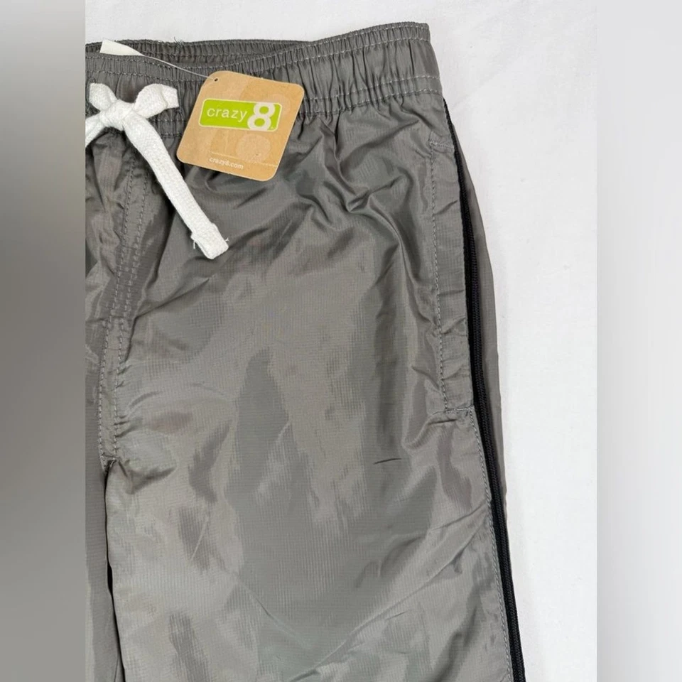 NWT CRAZY 8 RARE FIND Kids' Grey Cotton-Poly Blend Track Pants Sporty Size 7-8 - Image 3 of 4