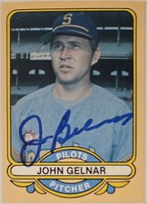 1982 Renata Galasso John Gelnar Auto Card 1969 Seattle Pilots #18 Signed MLB