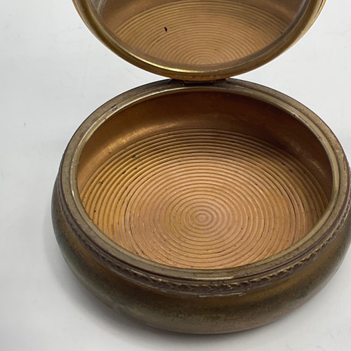 Antique Compact With Mirror Round Purse Size Ladies Makeup Trinket Box Floral - Afbeelding 13 van 15