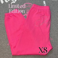 Victoria s Secret PINK Limited Edition Carmine Rose Bling Sweatpants Size XS