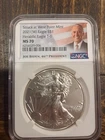1oz silver eagle 2021 W T-1 NGC MS70 Biden