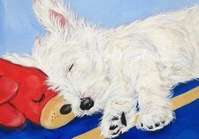 West Highland Terrier WESTIE MATTED PRINT Painting Nose to Nose Dog Art RANDALL