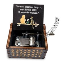 Cute Bear Best Friend Wood Music Box Gifts for Women, Friendship BBF Daughter