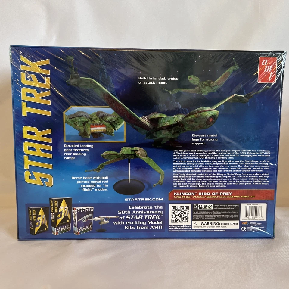 技能 2 模型套件 KLINGON BIRD-OF-PREY "STAR TREK" 1/350 比例 AMT AMT949/12 — 第 2/4 张图片