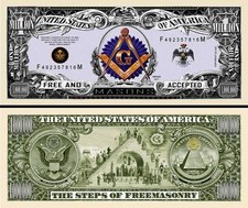 OUR FREE MASON DOLLAR BILL (2 Bills)