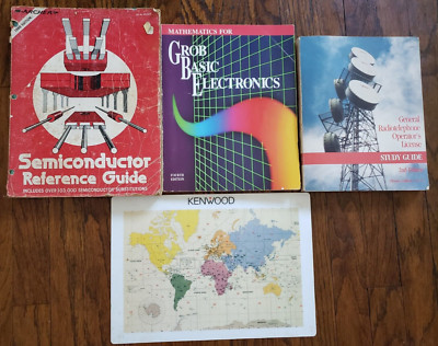 LOT(4) DXCC COUNTRIES LIST 1992,AMATEUR R MAP,GROB BASIC E,SEMICONDUCTORS......