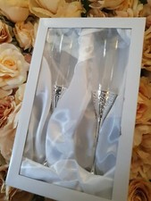 set of 2 wedding Champagne glasses Crystal wedding champagne glass gift set