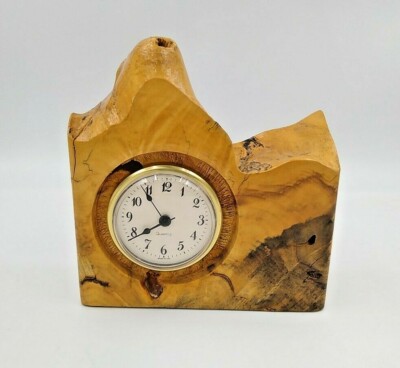 Hand made wood clock from Buckeye Burl timely Creations Tulsa Oklahoma
