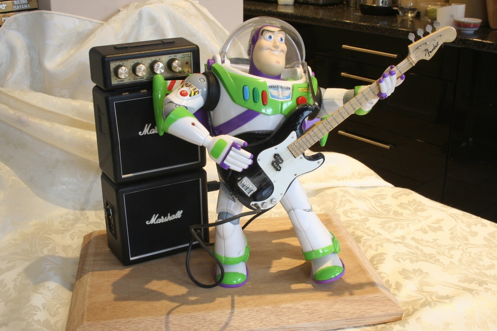 Buzz lightyear on bass guitar sculpture eBay