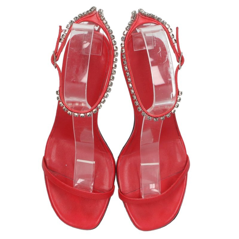 Saint Laurent Paris sandalo tacco cinturino rosso strass taglia 35 5 dal Giap...